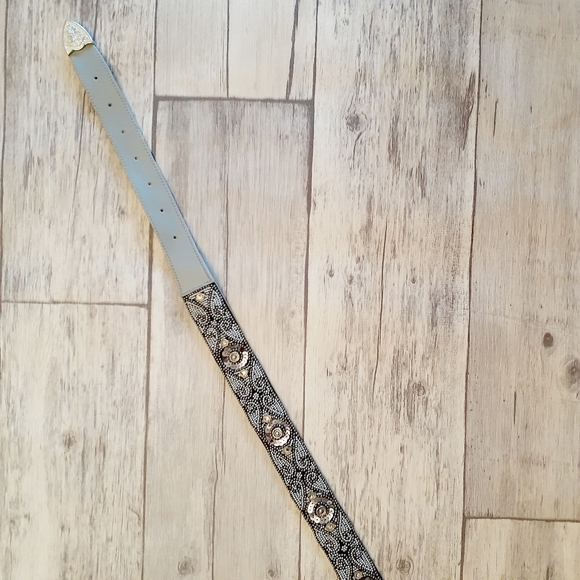 Free People Western silver bead belt